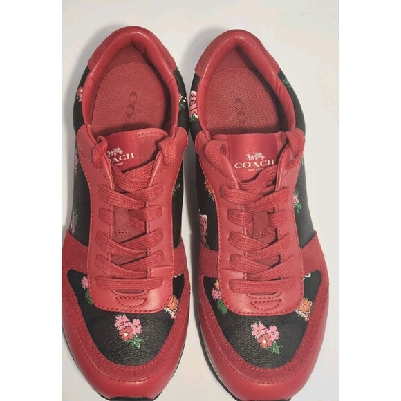 Coach Rebecca II Signature Logo Red and Black Floral Athletic Shoes 7.5 GREAT! - Picture 3 of 16